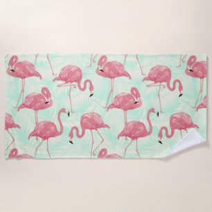 Preppy Chic Elegant rosa Flamingo Muster Strandtuch
