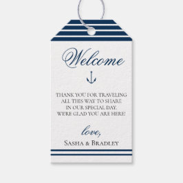 Preppy Chic Nautical Navy Hochzeitsnacht Geschenkanhänger