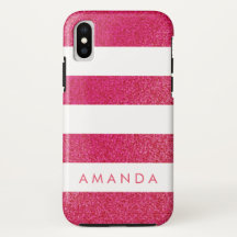 Preppy chic PINK GLITZER personalisiert gestrichen