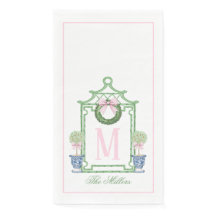 Preppy Chinoiserie Christmas Pagoda Monogram
