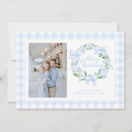 Preppy Chinoiserie Ginger Jar Bows Wreath Feiertagskarte