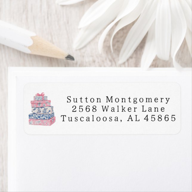 Preppy Chinoiserie Grandmilennial Geschenkadresse (Insitu)