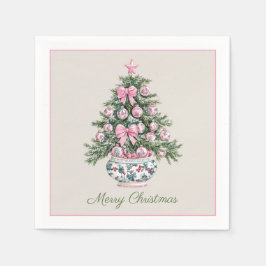 Preppy Chinoiserie Weihnachtsbaum Personalisiert Serviette