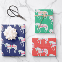 Preppy Christmas Horse Set von 3