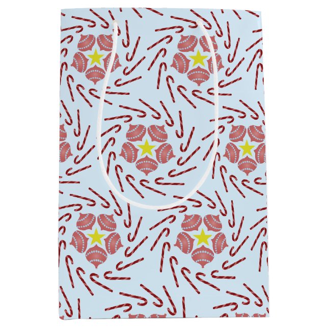 Preppy Christmas Pinwheel Mittlere Geschenktüte (Vorderseite)