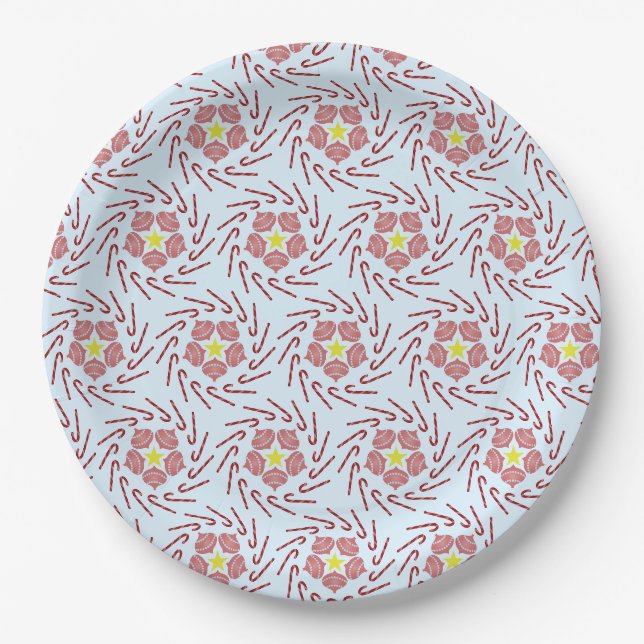 Preppy Christmas Pinwheel Pappteller (Vorderseite)
