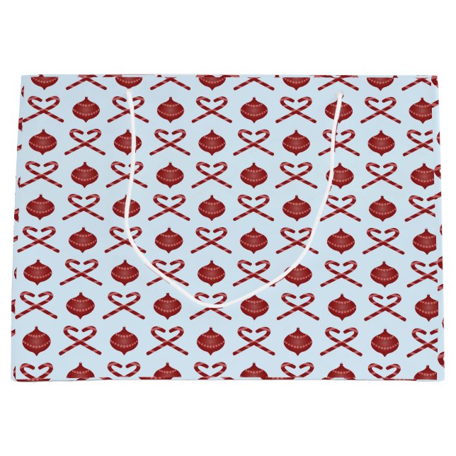 Preppy Christmas Ribbon Große Geschenktüte (Vorderseite)