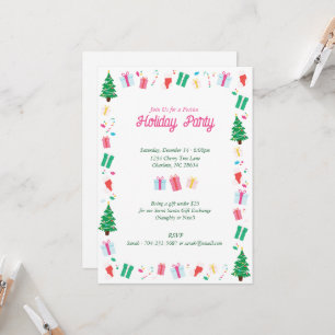Preppy Christmas Tree Geschenk Candy Holiday Party Einladung