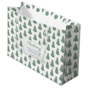 Preppy Christmas Wedding Trauzeugin Danke Große Geschenktüte