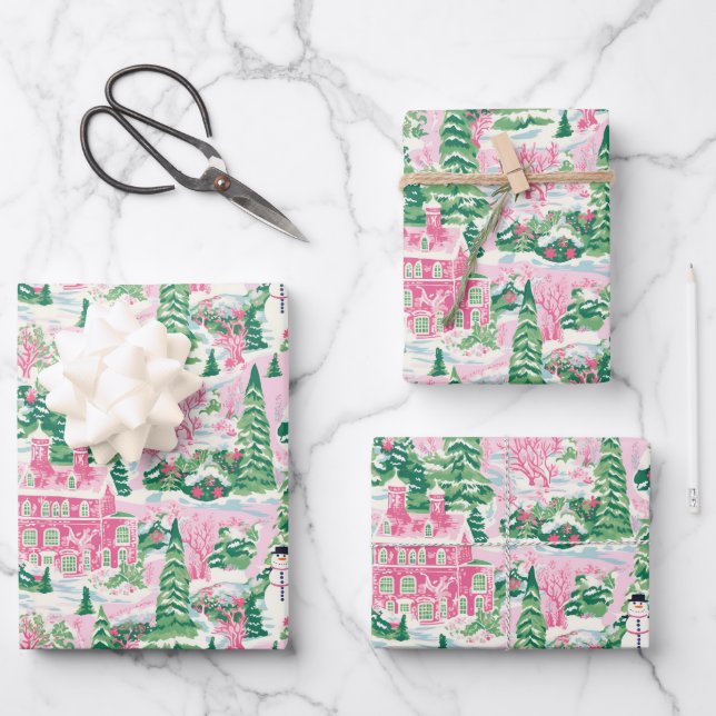 Preppy Christmas Wrapper Geschenkpapier Set (Vorderseite)