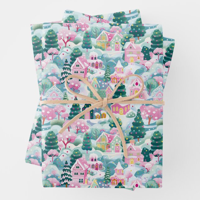 Preppy Christmas Wrapper Geschenkpapier Set (Beispiel)