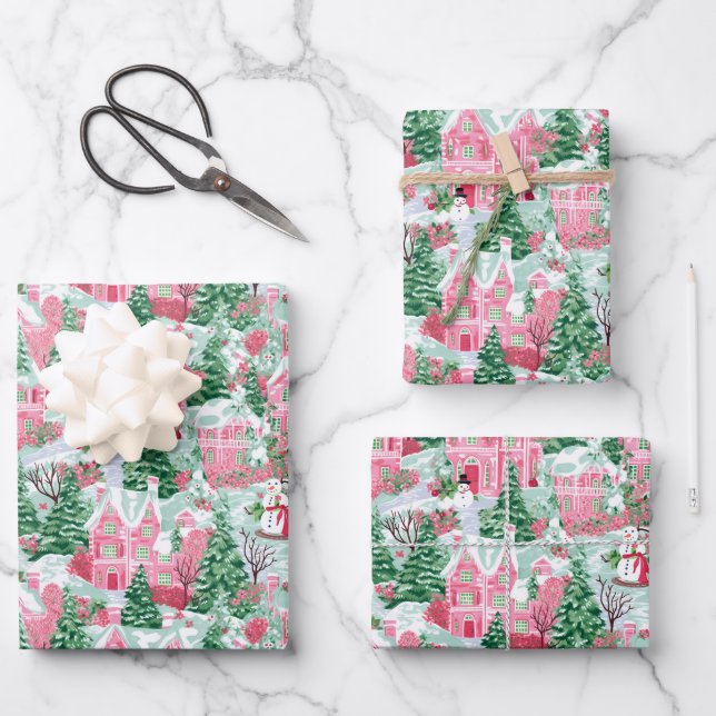 Preppy Christmas Wrapper Geschenkpapier Set (Vorderseite)