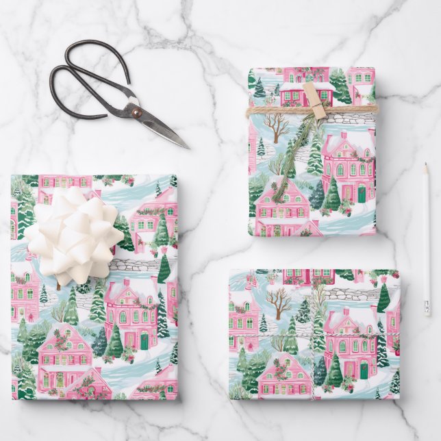 Preppy Christmas Wrapper Geschenkpapier Set (Vorderseite)