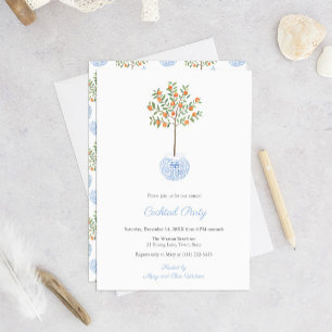 Preppy Citrus Ginger Jar Holidays Cocktail Party Einladung