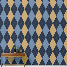 Preppy Classic Argyle Navy, Khaki & Smoke Blue Tapete