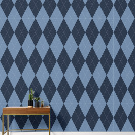 Preppy Classic Argyle Navy & Smoke Blue Tapete