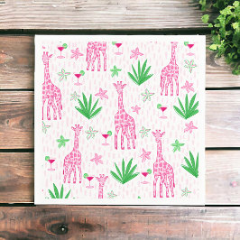 Preppy Classic Giraffen und Cosmopolitans Dschunge Serviette