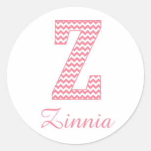 Preppy Classic Pink Chevon Letter Z Monogram Runder Aufkleber