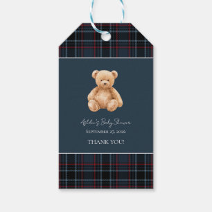Preppy Classic Teddy Bear Baby Shower Geschenkanhänger