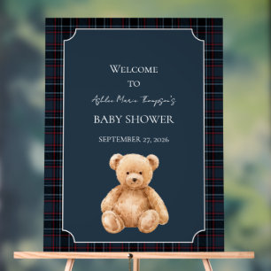 Preppy Classic Teddybär-Baby-Party Acrylschild