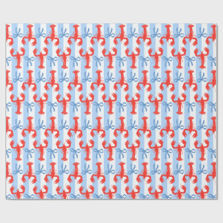 Preppy Coastal Hummer and Bows Geschenkpapier