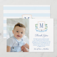 Preppy Coastal Monogram Baby Boy Christening Foto