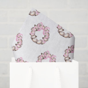 Preppy Coaster Oyster Bow Wreath Weihnachten Seidenpapier
