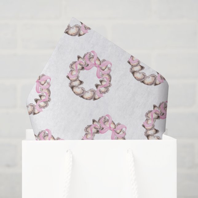 Preppy Coaster Oyster Bow Wreath Weihnachten Seidenpapier (Geschenktüte)