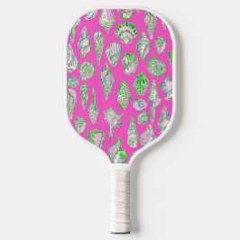 Preppy Coastes Muscheln an der rosa Küste Pickleball Schläger