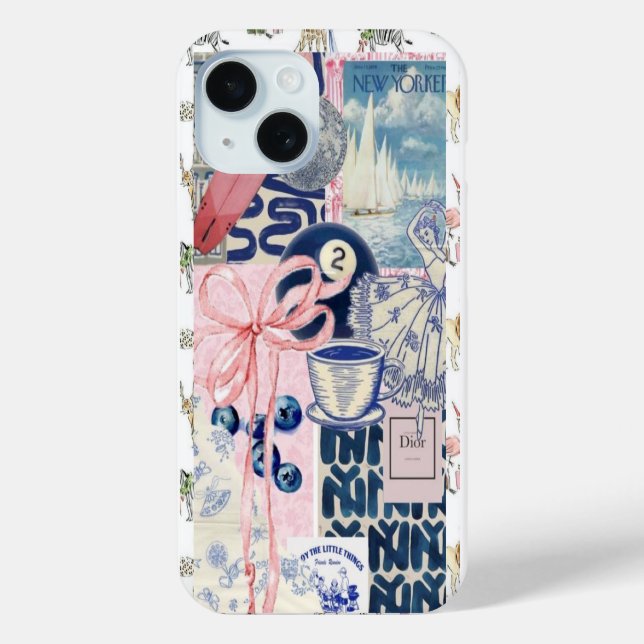 Preppy Collage, Summer Collage Phone Case (Rückseite)