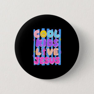 Preppy coole Kids lieben Jesus Streifen christlich Button