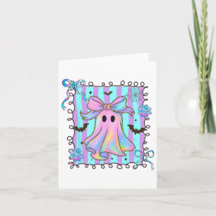 Preppy Coquette Ghost Niedlich Boo Halloween Girls Karte