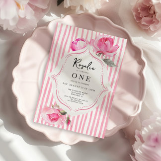Preppy Coquette Grandmillenial Girl Birthday Einladung