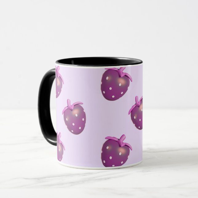 Preppy Coquette Kawaii Girly Lila Strawberry Tasse (Vorderseite Links)