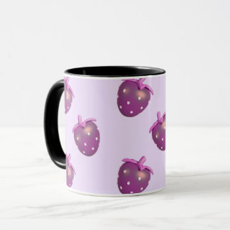 Preppy Coquette Kawaii Girly Purple Strawberry Mug