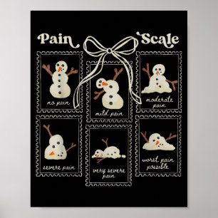 Preppy Coquette Schmerzskala Stempel Schneemänner Poster