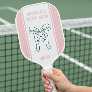 Preppy Coquette Weltbeste Mama Monogramm Pickleball Schläger