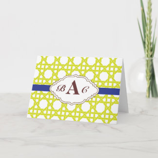 Preppy Customizable Monogramm-Schreibkarte