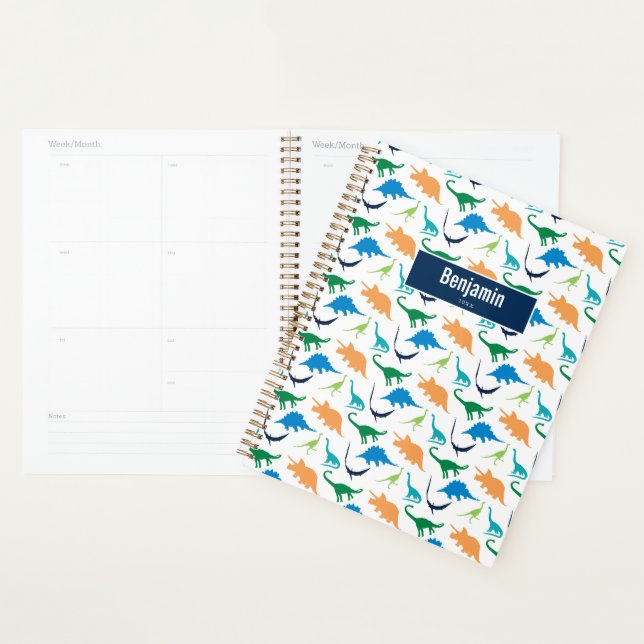Preppy Dinosaur Boy Personalisiert School Calendar Planer (Anzeige)