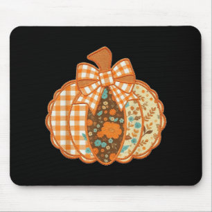 Preppy Ditsy Floral Pumpkin Shirt Checkered Trendy Mousepad
