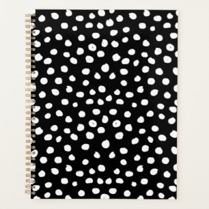 Preppy Dots Moderne Schwarz-weiße Druckpunkte Planer