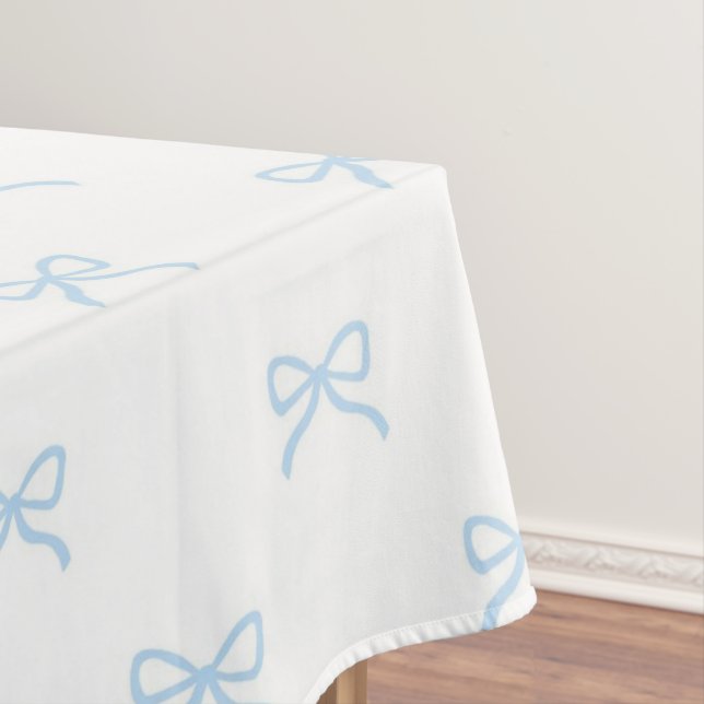 Preppy Elegant Blue Bow Pattern Spring & Summer Tischdecke (Beispiel)