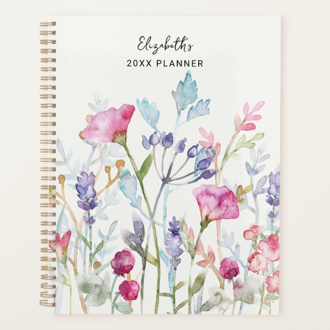 Preppy Esthetic Watercolor Floral Custom Name (Devant)