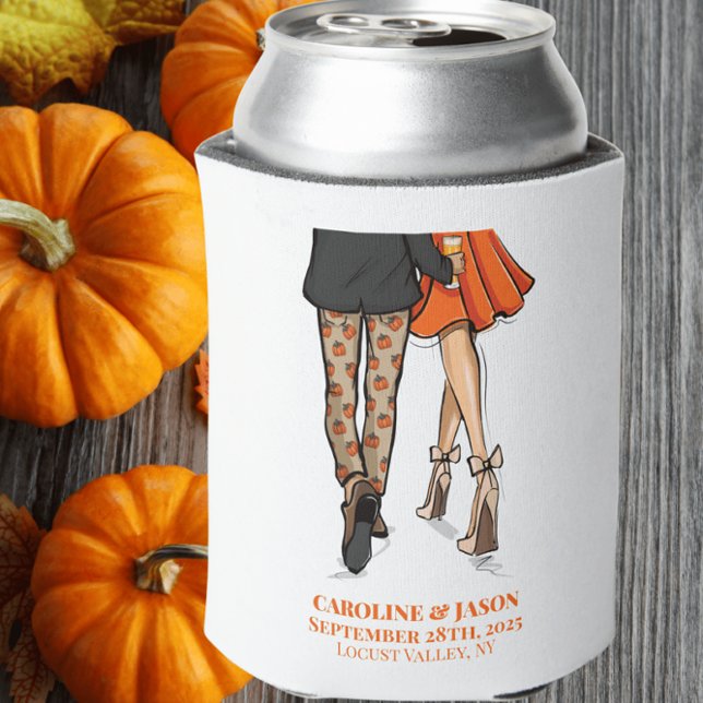 Preppy Fall Couple Pumpkin Pants Orange Dress Beer Dosenkühler (Von Creator hochgeladen)