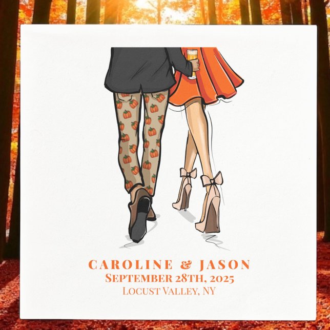 Preppy Fall Couple Shower Wedding Autumn Party  Serviette (Von Creator hochgeladen)