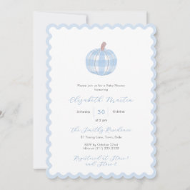 Preppy Fall Pumpkin Baby Boy Shower Einladung