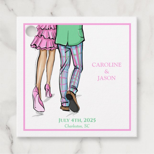 Preppy Fashion Couple Shower Wedding Geschenkanhänger (Vorderseite)