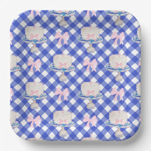 Preppy First Birthday Chinoiserie Ruffle Cake Bows Pappteller