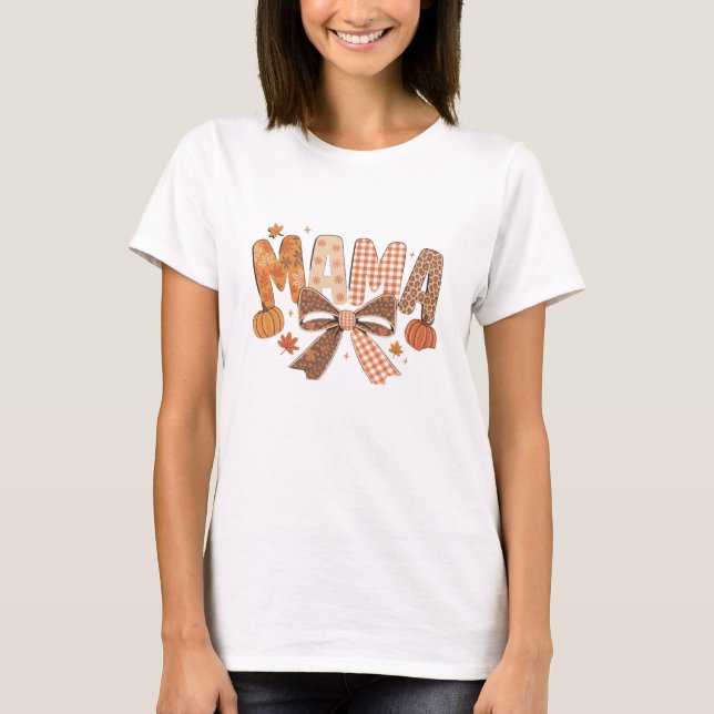 Preppy Floral Fall Mama T-Shirt (Vorderseite)