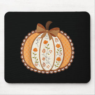 Preppy Floral Pumpkin Lace Trendy Shirt Coquette R Mousepad